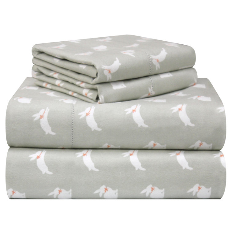 Gracie Oaks Gardella Animal Print 100 Cotton Flannel Sheet Set